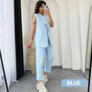 ⏰Last Day Sale 49% Off💖Women’s Stylish Sleeveless Blazer & High-Waisted Pants Set