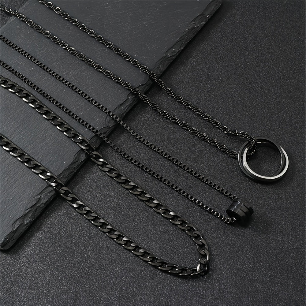 The Onyx Cuban Chain Set — 3 Piece