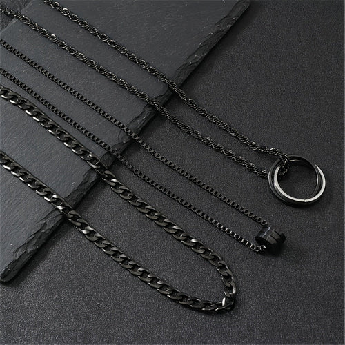 The Onyx Cuban Chain Set — 3 Piece