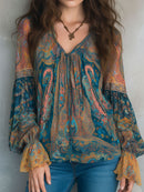 Selah™ Boho Paisley Chiffon Blouse