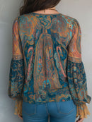 Selah™ Boho Paisley Chiffon Blouse