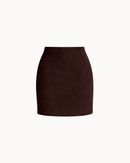 Linea Suede Mini Skirt - Espresso Noir