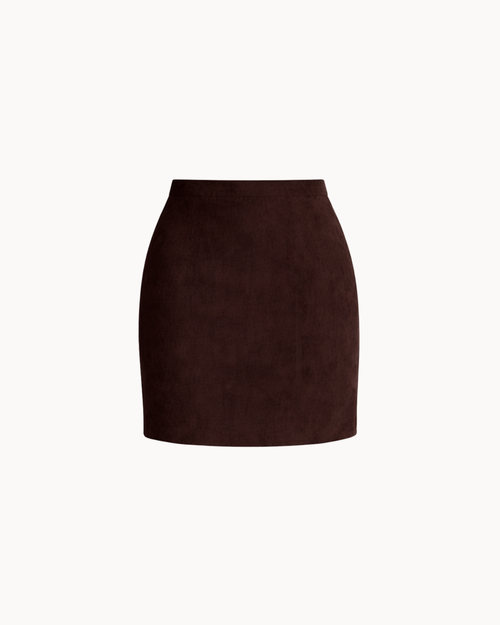 Linea Suede Mini Skirt - Espresso Noir