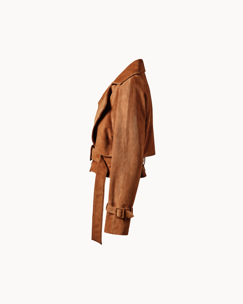 Sculpt Suede Jacket - Brown