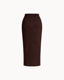 Suede Midi Skirt - Deep Espresso