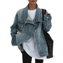 Jackie™ Vintage Washed High Neck Asymmetric Jacket