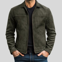 Suede Jacket with Zip