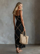 The Cassia — Geometric Maxi Dress.