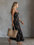The Cassia — Geometric Maxi Dress.