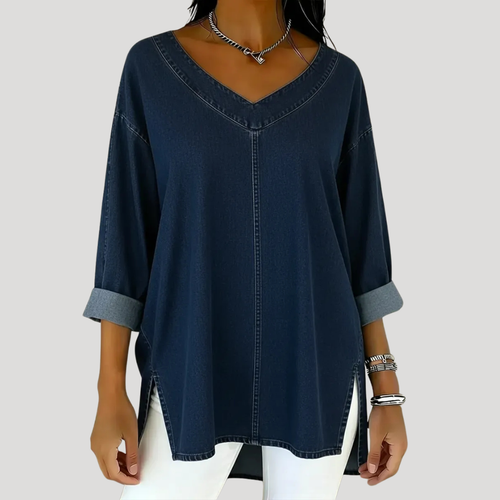 Selena™ Vintage Oversized Denim Top