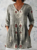 Everly | Long Blouse with V-Neck