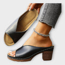 Heels with Thick Heel and Open Back