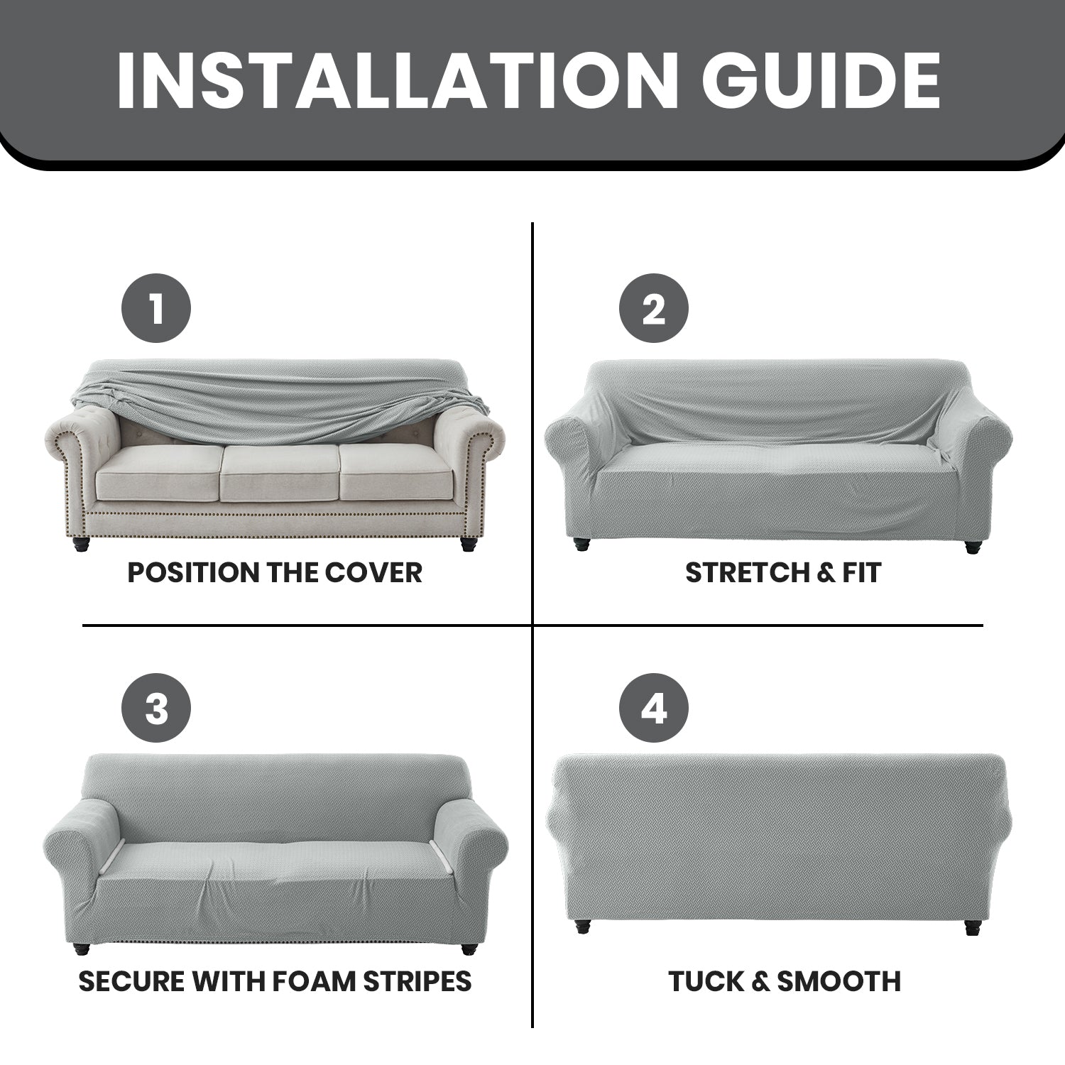 1PC Stretch Sofa Cover – Spandex Non-Slip Couch Slipcover, Washable & Pet-Friendly