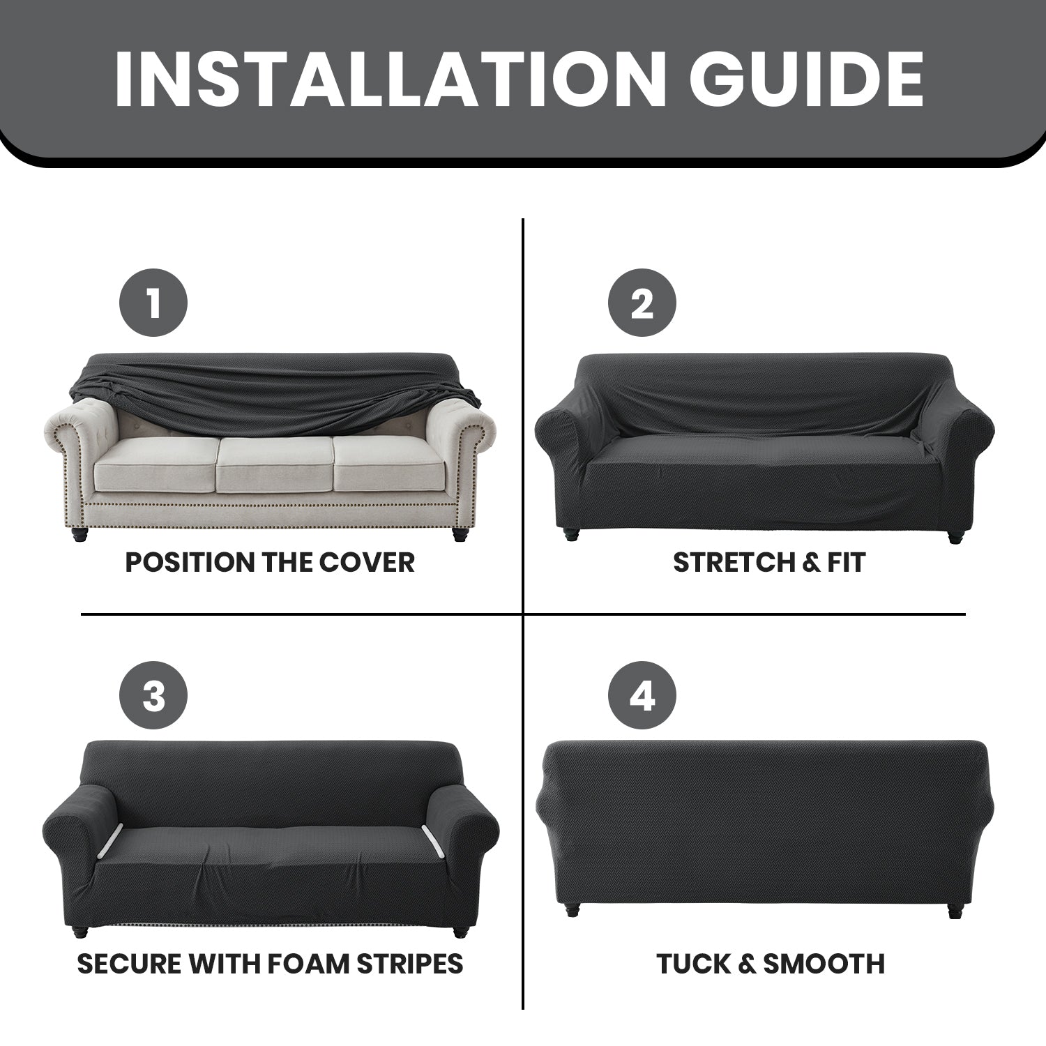 1PC Stretch Sofa Cover – Spandex Non-Slip Couch Slipcover, Washable & Pet-Friendly
