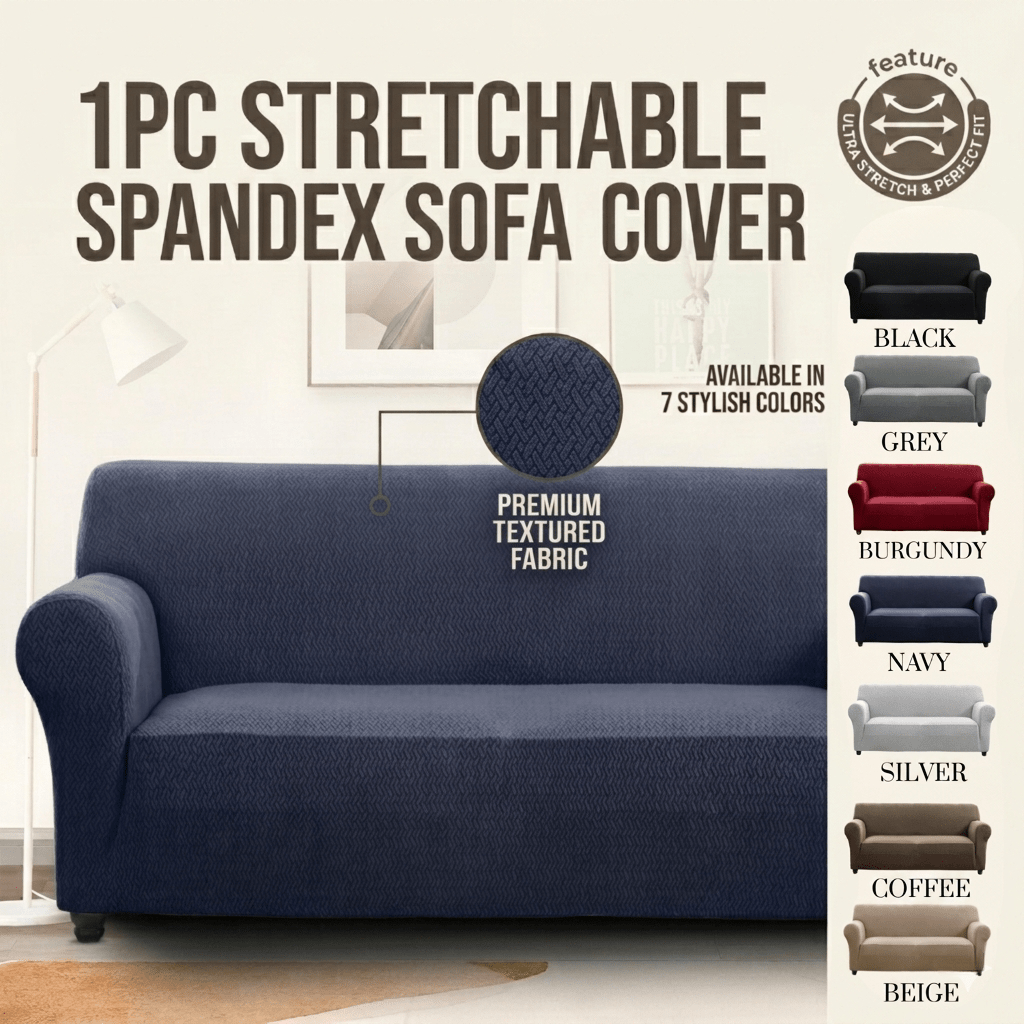 1PC Stretch Sofa Cover – Spandex Non-Slip Couch Slipcover, Washable & Pet-Friendly