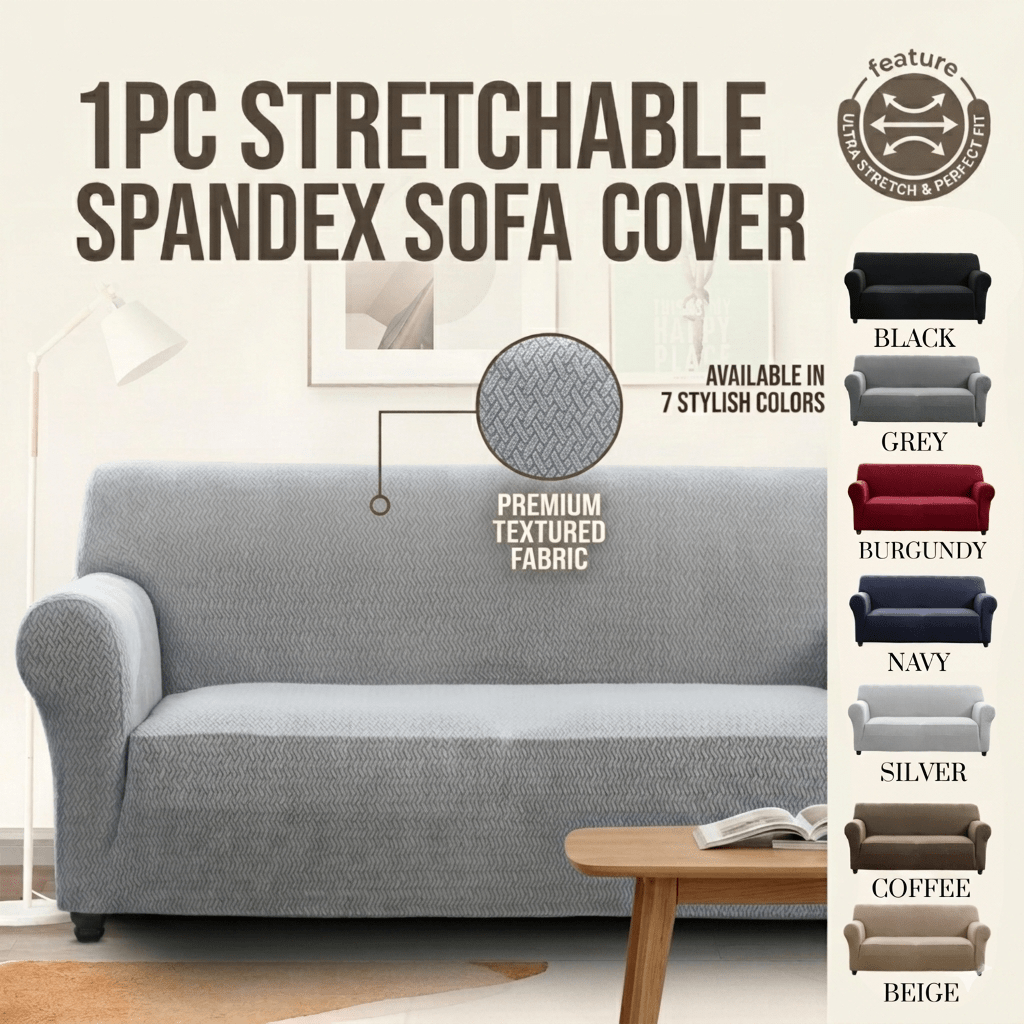 1PC Stretch Sofa Cover – Spandex Non-Slip Couch Slipcover, Washable & Pet-Friendly