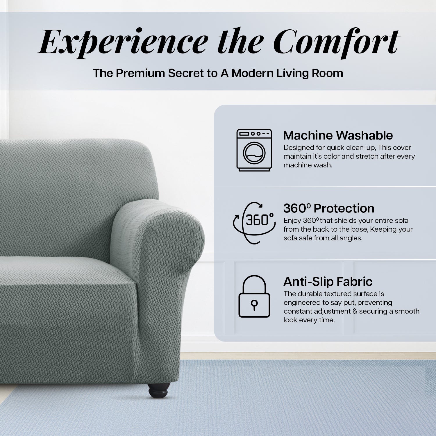1PC Stretch Sofa Cover – Spandex Non-Slip Couch Slipcover, Washable & Pet-Friendly