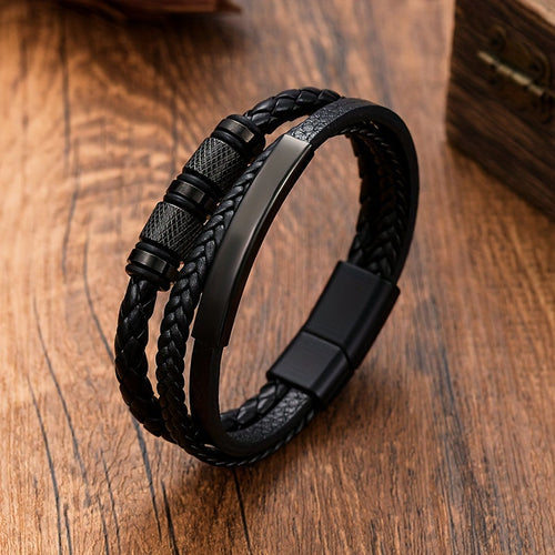 The Ashcroft Layered Leather Bracelet