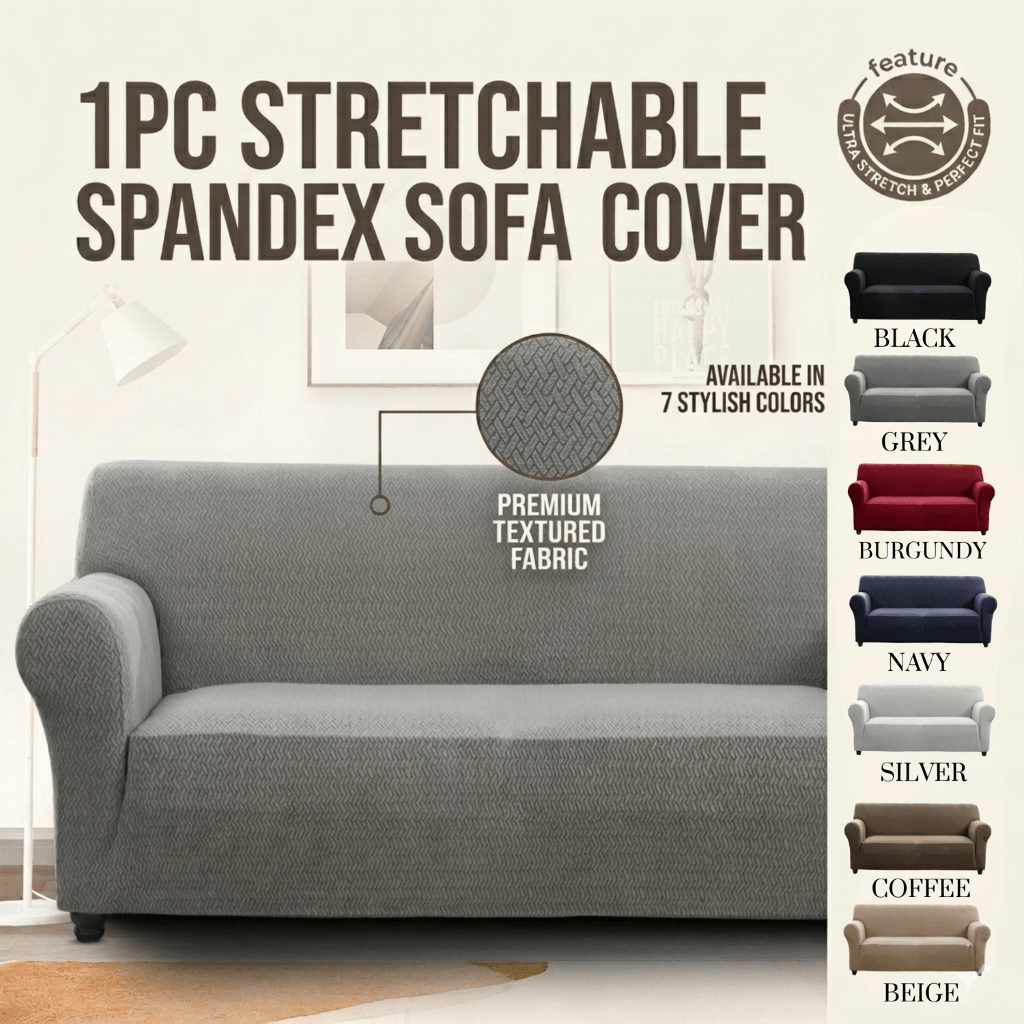 1PC Stretch Sofa Cover – Spandex Non-Slip Couch Slipcover, Washable & Pet-Friendly