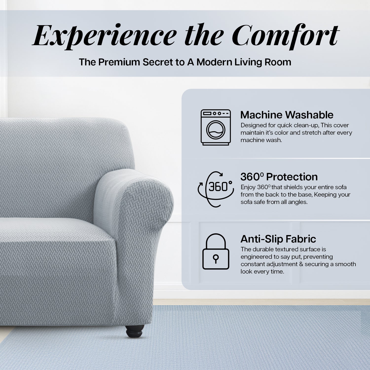 1PC Stretch Sofa Cover – Spandex Non-Slip Couch Slipcover, Washable & Pet-Friendly