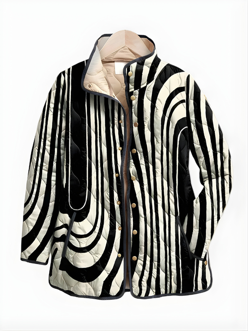 COLETTE™ | Casual Quilted Jacket with Abstract Geometric Design