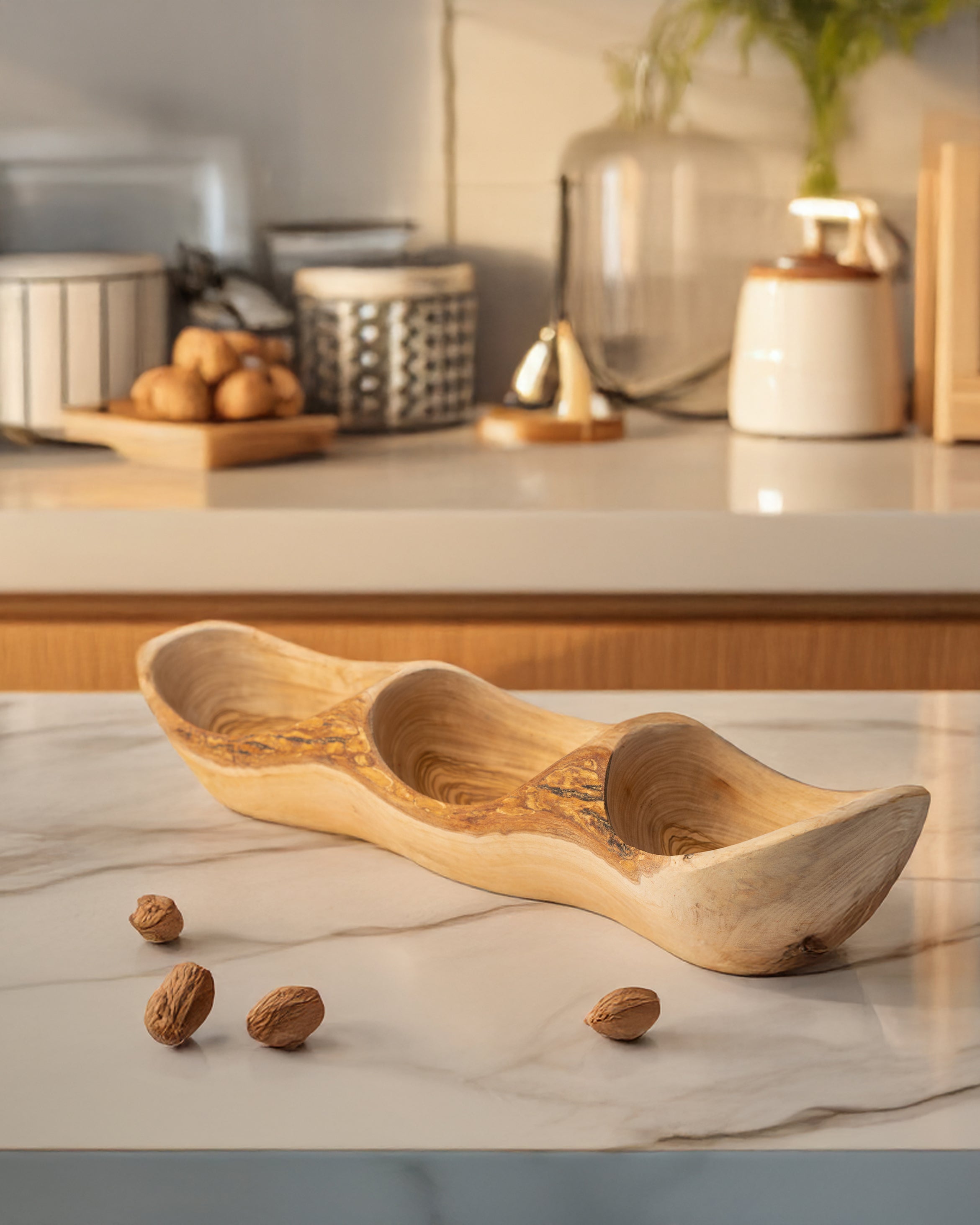 Handmade Olive Wood Rustic Appetizer Tray