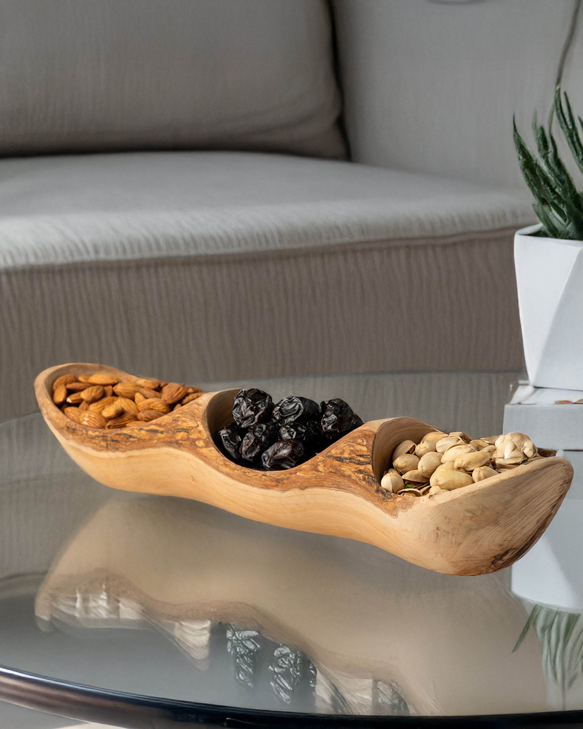 Handmade Olive Wood Rustic Appetizer Tray