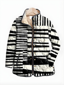 ELODIE™ | Abstract Padded Jacket Black and White