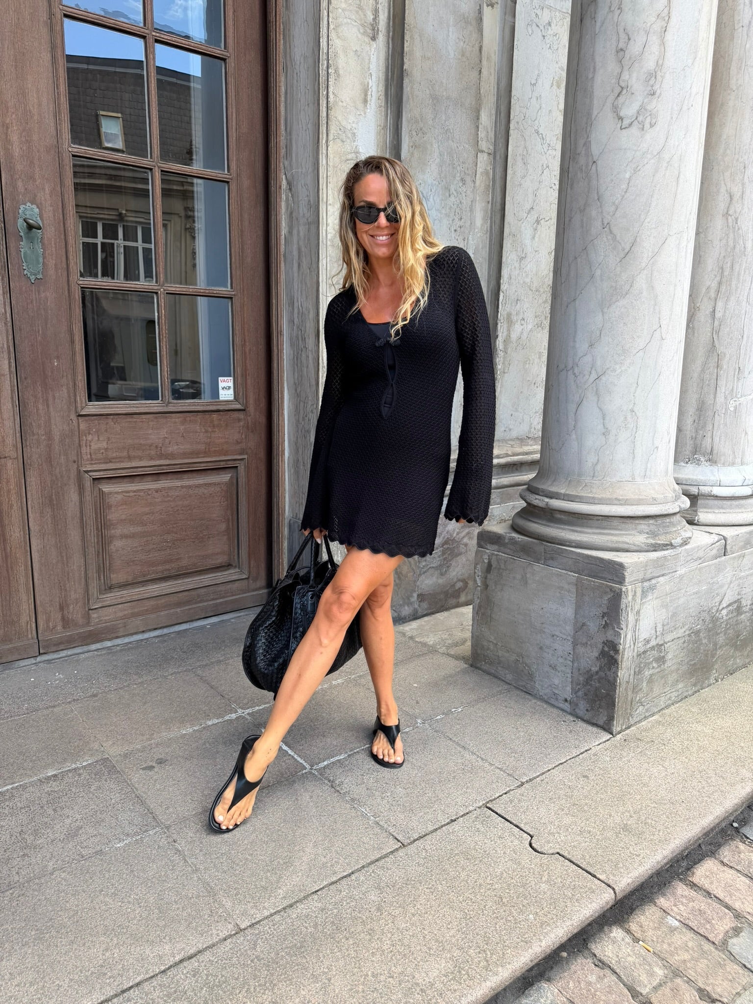 Tanzania Short Crochet Dress – Black