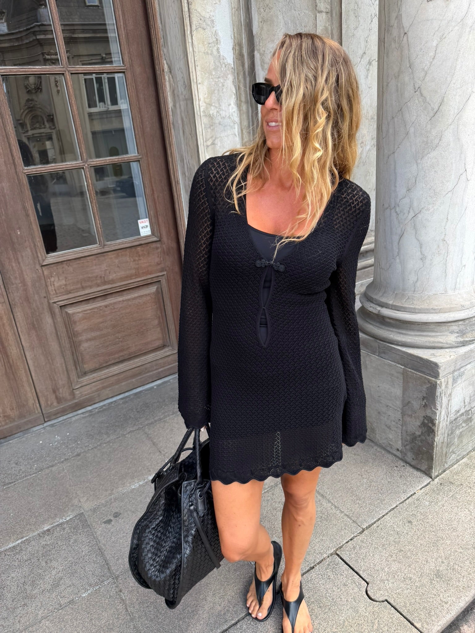 Tanzania Short Crochet Dress – Black