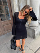 Tanzania Short Crochet Dress – Black