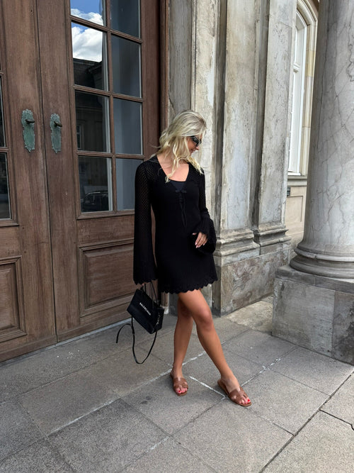 Tanzania Short Crochet Dress – Black