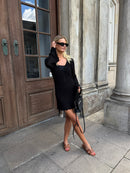 Tanzania Short Crochet Dress – Black