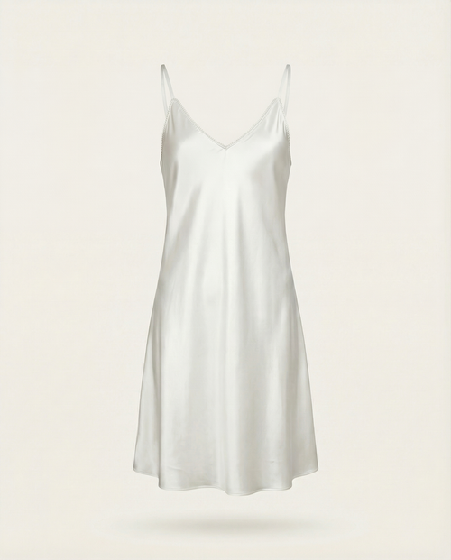 Mia Mini Silk Dress in Ivory