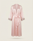 Margo Silk Long Robe in Rose