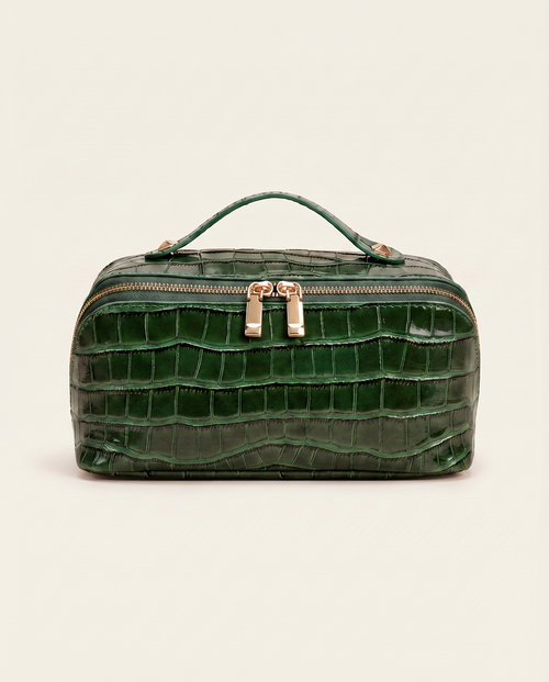 Limited Edition -Melis Makeup Case in Green Croc