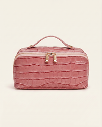 Melis Makeup Case in Pink Croc
