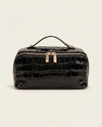Melis Makeup Case in Noir Croc