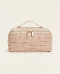Melis Makeup Case in Blush Nude Croc