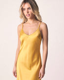 Mia Mini Silk Dress in Yellow