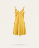 Mia Mini Silk Dress in Yellow