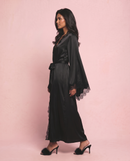 Celine Maxi Lace Robe in Black