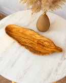 Olive Wood Leaf Tray - Handmade Serving Dish