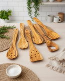 Olive Wood Kitchen Utensil Set – 6 pcs