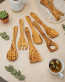 Olive Wood Kitchen Utensil Set – 6 pcs
