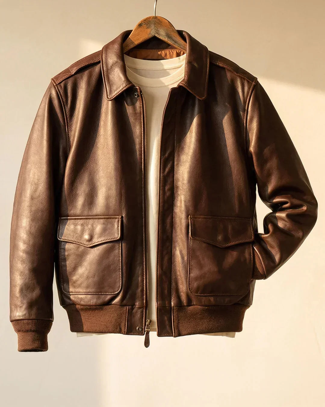 Leonardo — Leather Aviator Jacket