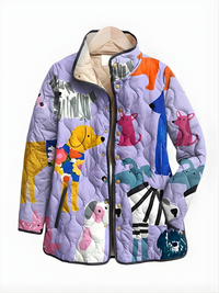 RAVEN™ | Casual Quilted Jacket with Dog Print