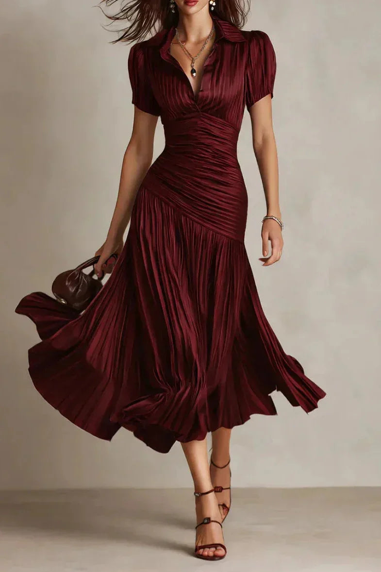 Serenelle – Satin Elegance Midi Dress