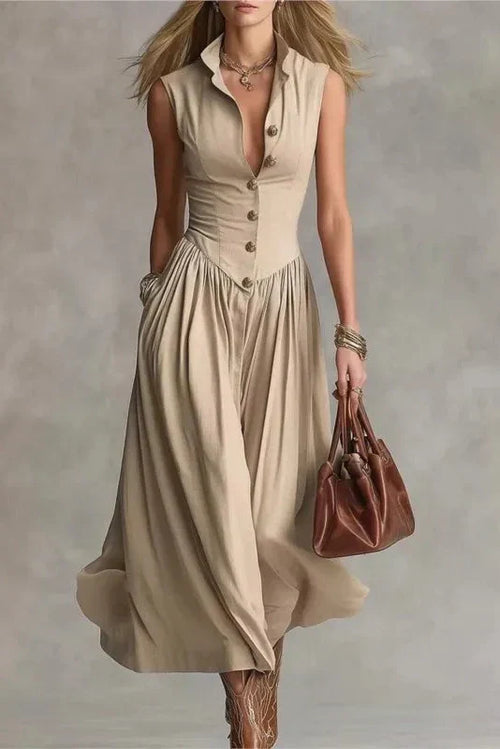 Elowen – Tailored Button Maxi Dress
