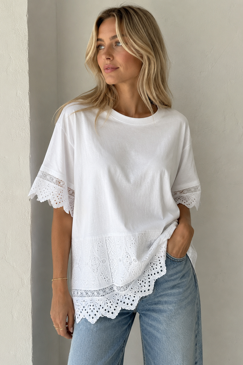 Liva Lace T-Shirt – White